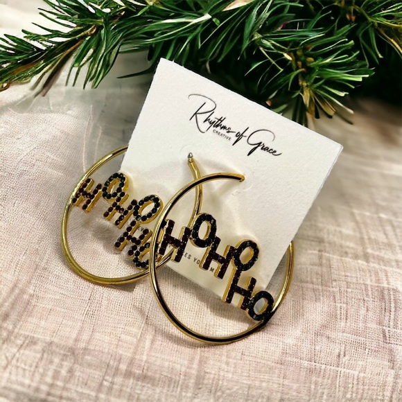 Jewelry - Ho Ho Ho-liday Sparkle: Festive Gold, Red & Green Glitter Hoops! NWT